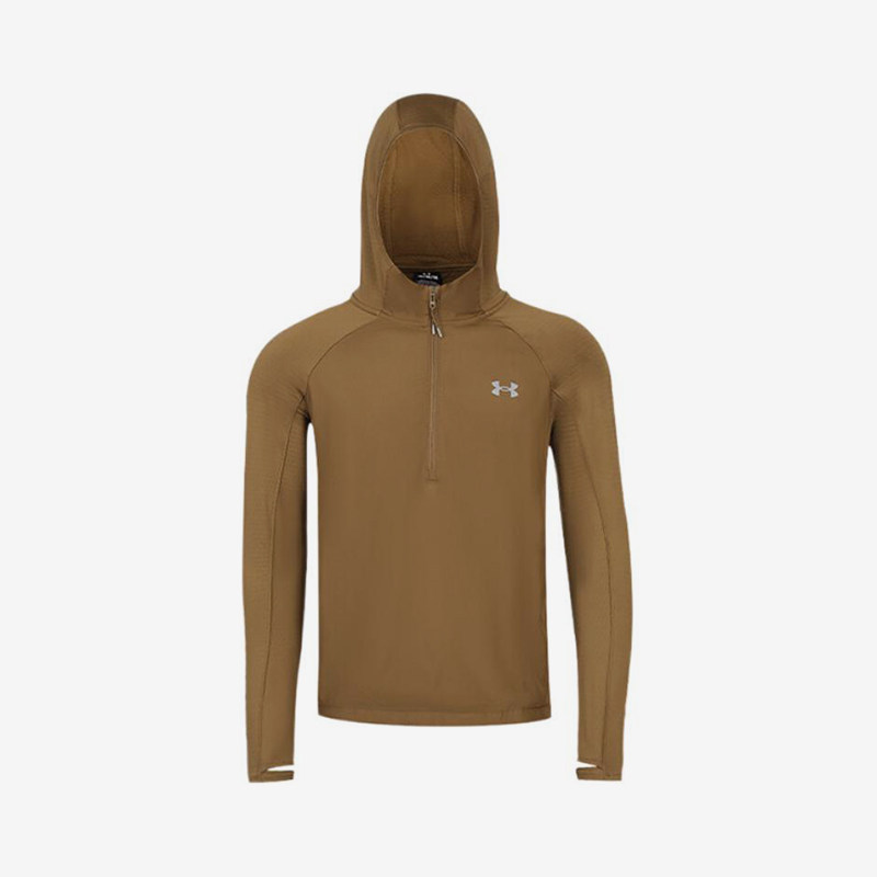 UA/安德玛正品新款男士复古半拉链透气连帽卫衣套头衫1386708-498