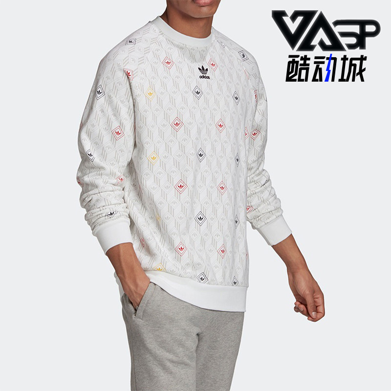 Adidas/阿迪达斯正品男士Logo印花休闲运动圆领卫衣GD5843