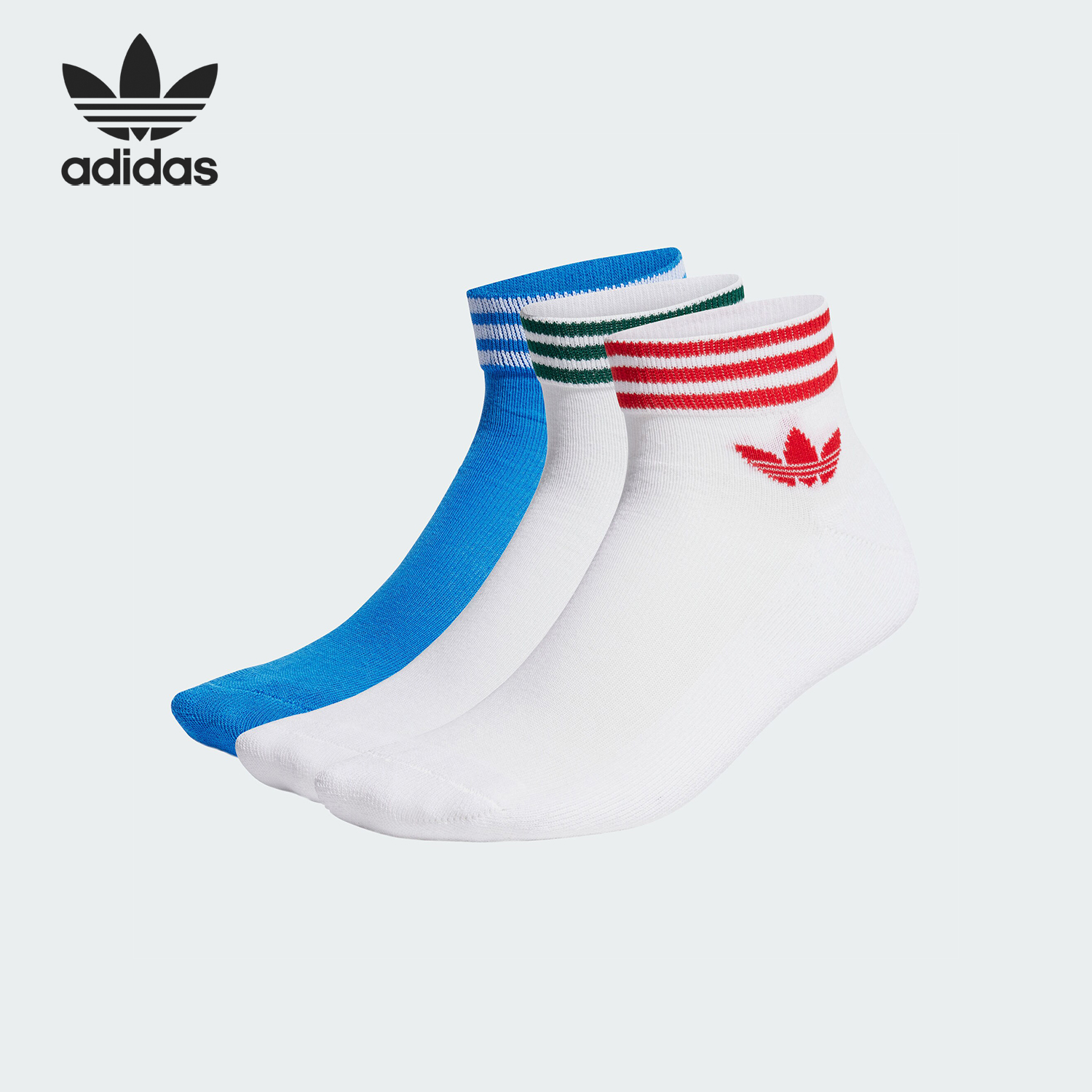 Adidas/阿迪达斯正品三叶草男女简约耐磨透气运动袜IU2662