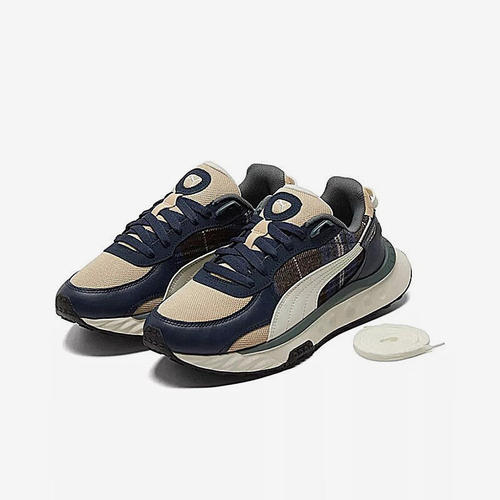 Puma/彪马正品新款男女法兰绒格纹低帮透气运动休闲鞋384186-01