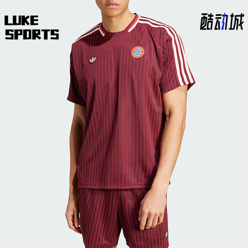 Adidas/阿迪达斯正品三叶草男士足球运动三条纹短袖JF0595
