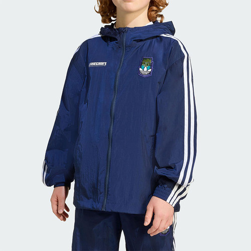 Adidas/阿迪达斯正品三叶草大童宽松连帽日常休闲夹克外套KD9835