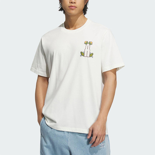 Adidas/阿迪达斯正品三叶草男士简约套头经典印花时尚短袖KD1844