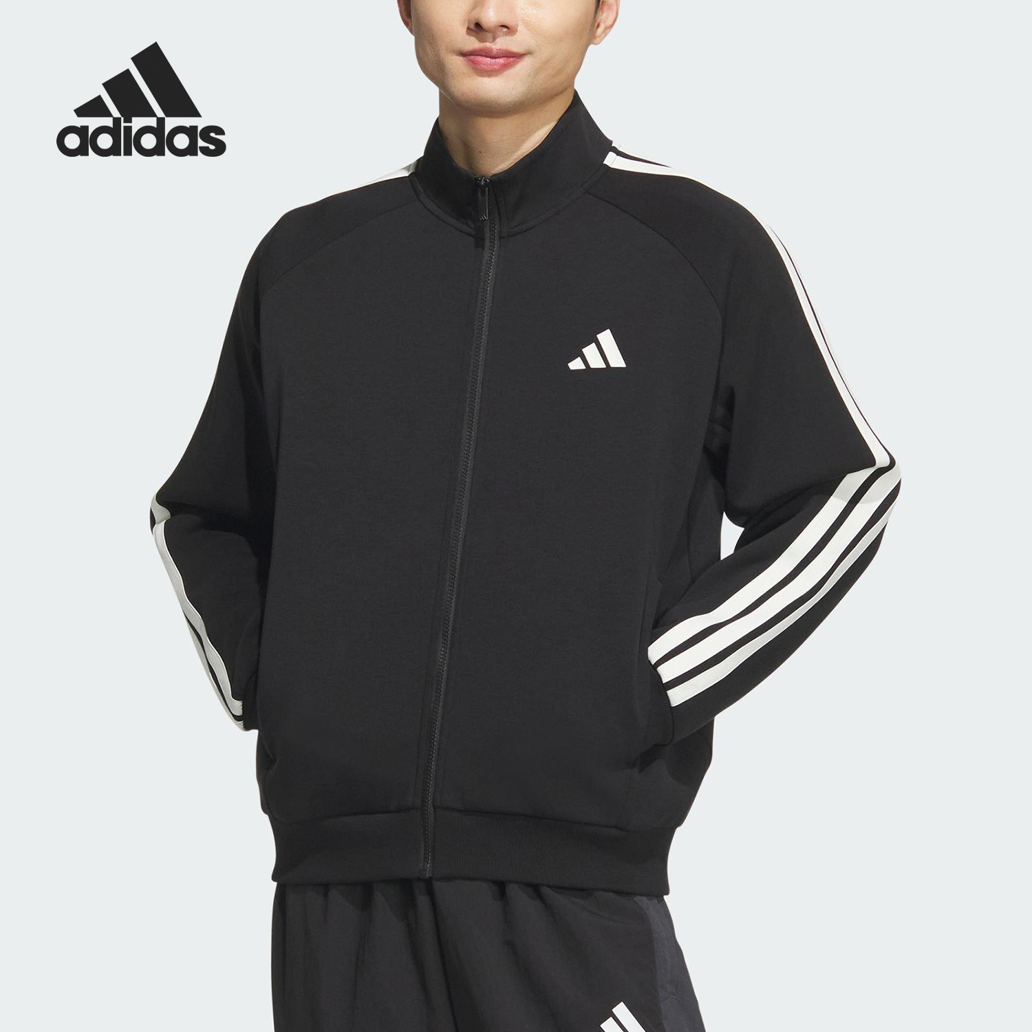 Adidas/阿迪达斯正品2025秋季款男士针织立领运动外套KC2884