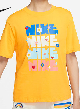 Nike/耐克正品当季女子新款印花休闲运动短袖T恤DJ5377-764
