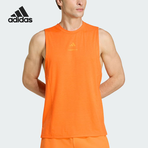 Adidas/阿迪达斯正品夏季男士修身圆领健身时尚背心T恤KS5910