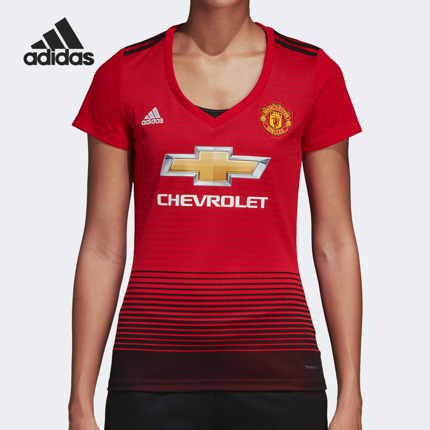 Adidas/阿迪达斯正品18-19赛季曼联主场女子短袖运动T恤 CG0084