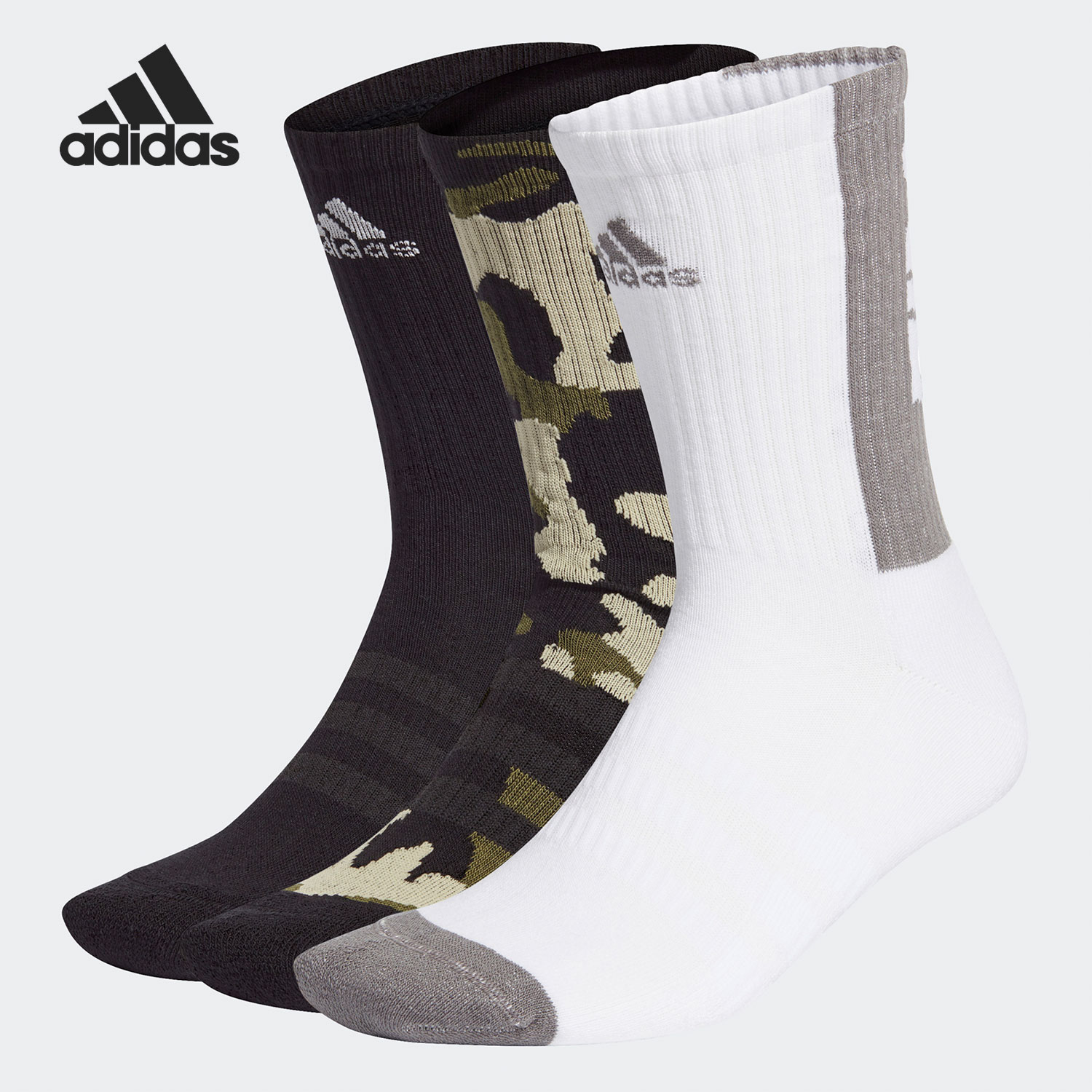 Adidas/阿迪达斯正品当季新款男女高筒3双装运动袜 GH7247