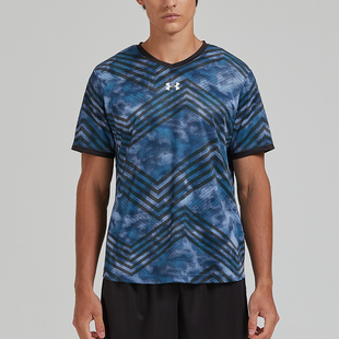 安德玛正品 T恤23500503 运动男士 印花复古透气训练短袖 343 时尚