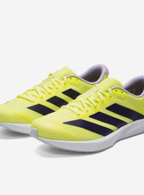 Adidas/阿迪达斯正品空新款荧光黄黑色竞速经典轻盈跑步鞋JQ1676