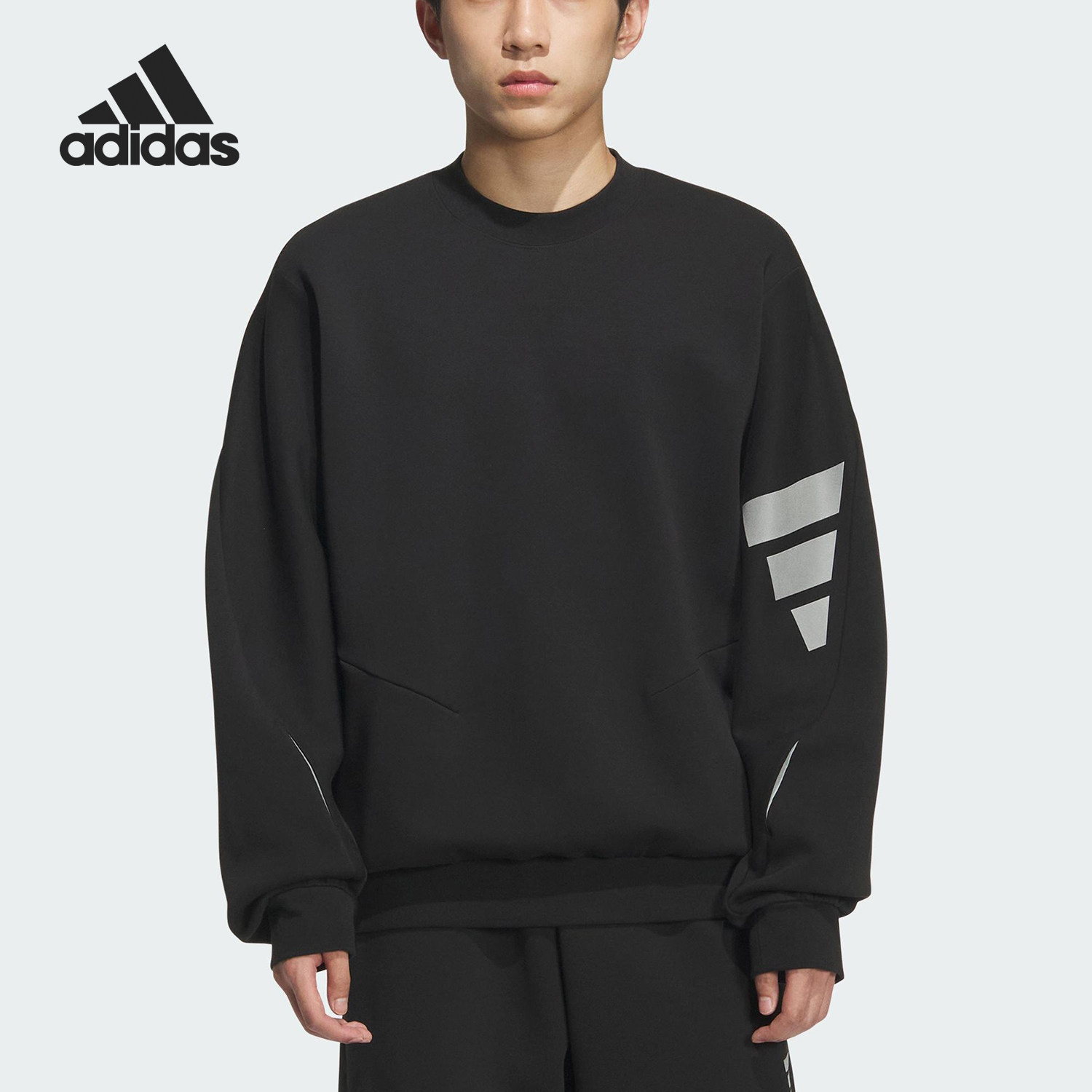 Adidas/阿迪达斯官方正品春秋男士宽松长袖针织卫衣套头衫KC0156