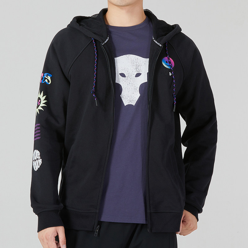 UA/安德玛正品Elevated Terry FZ男士复古针织夹克1373839-001