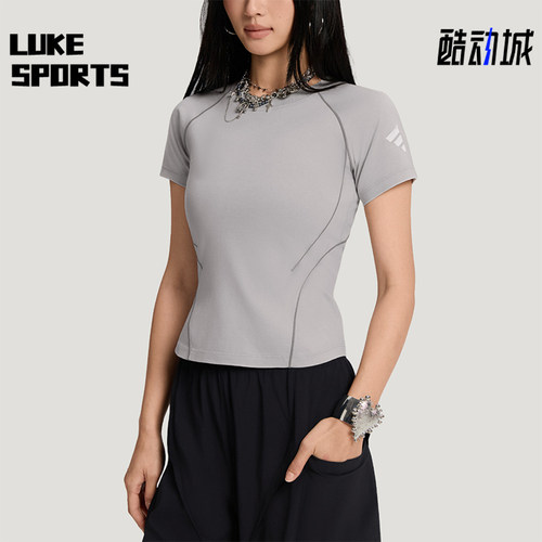 Adidas/阿迪达斯正品夏季新款女士修身针织圆领短袖T恤KY7862