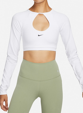 Nike/耐克正品中强度支撑女子内衣式运动长袖T恤FB4103-100