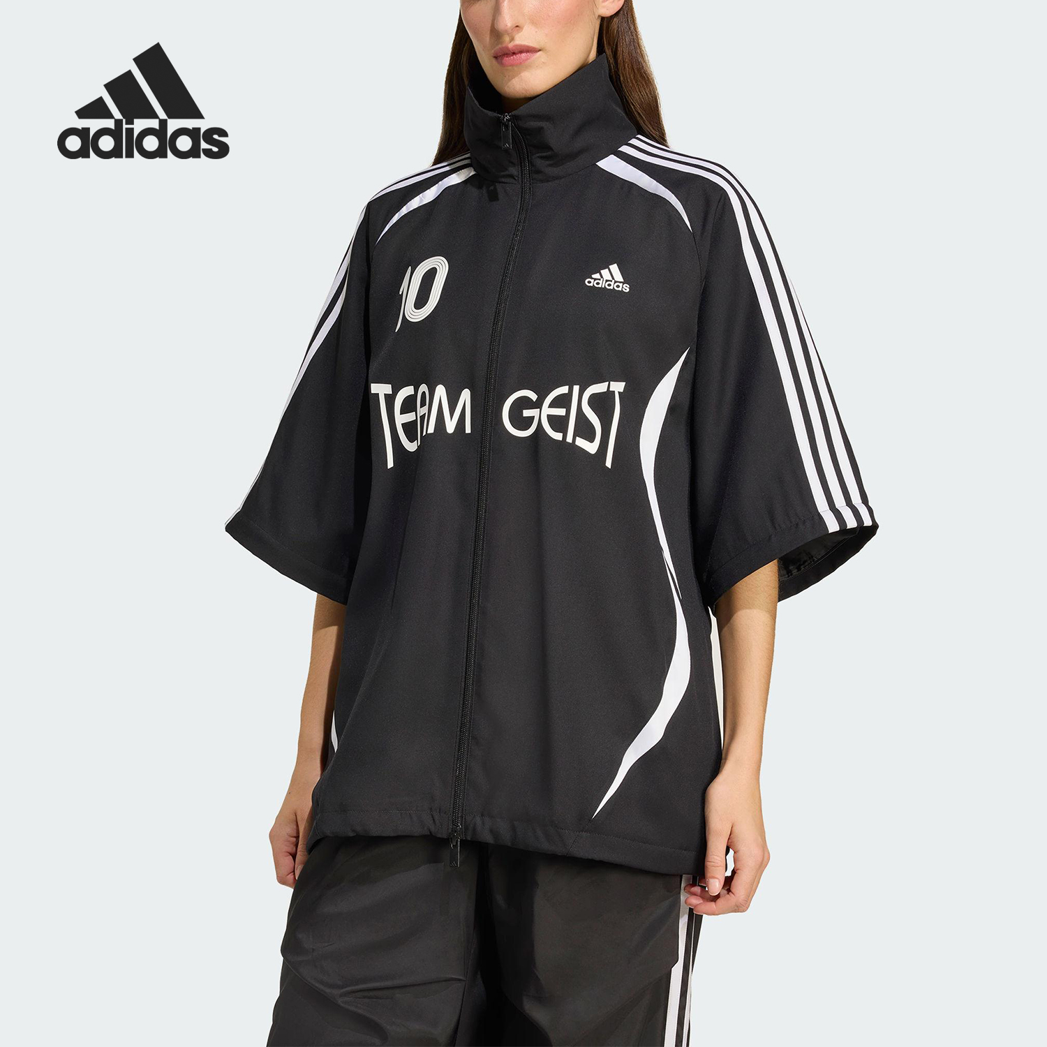 Adidas/阿迪达斯官方正品ADILENIUM女士梭织足球宽松外套KE7569