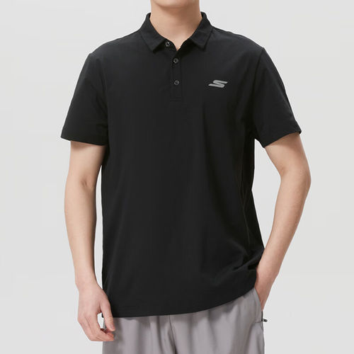 Skechers斯凯奇正品运动系列男透气速干短袖翻领衫P226M216-03K8