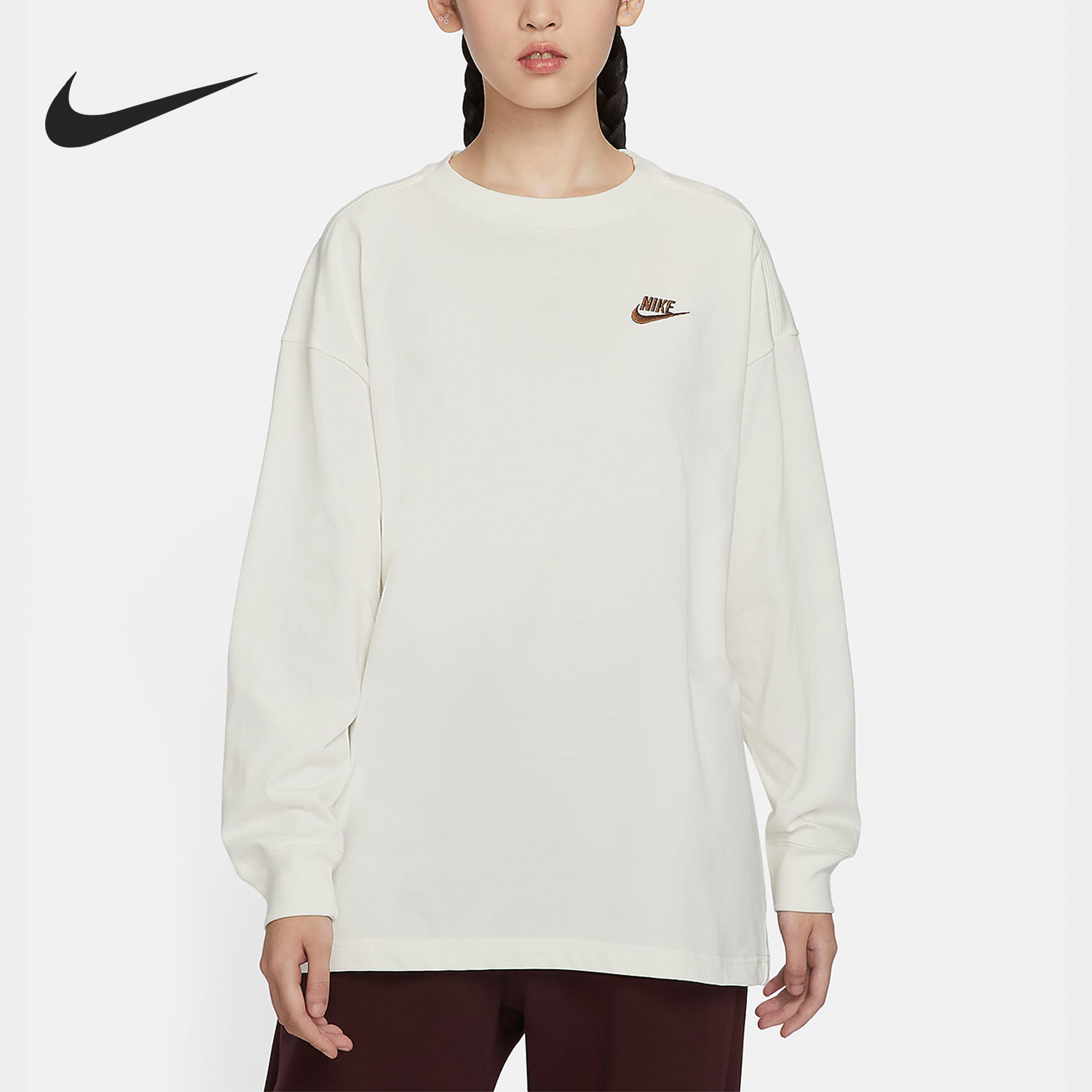 Nike/耐克正品当季新款女子简约宽松休闲时尚运动卫衣HJ0838