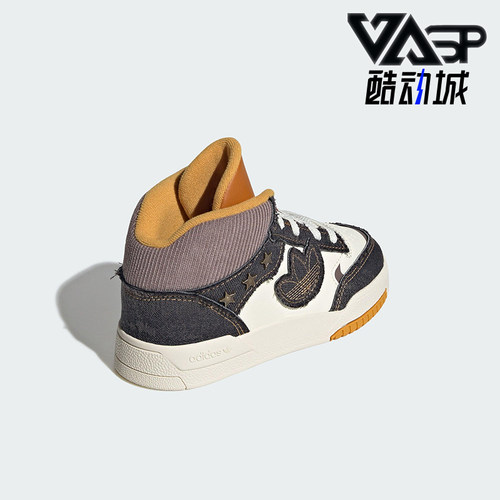 Adidas/阿迪达斯正品三叶草小童运动中帮系带耐磨休闲鞋JS2485