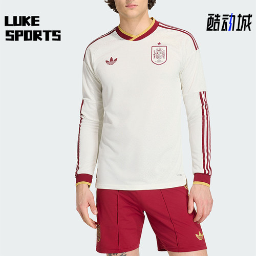 Adidas/阿迪达斯正品三叶草男士复古足球球衣舒适长袖T恤KA1957