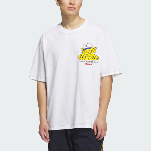 Adidas/阿迪达斯正品三叶草男士休闲图案运动针织透气短袖KD1848