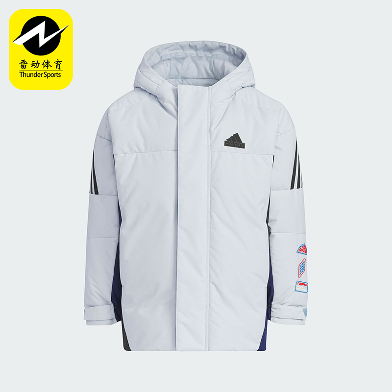 阿迪达斯小童保暖连帽羽绒服