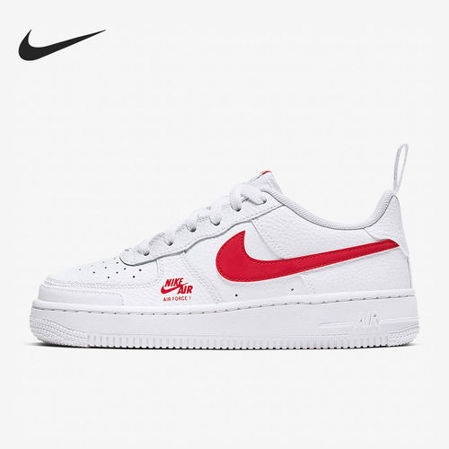 Nike/耐克正品空一号AirForce1新款女白红色板鞋CZ4203-100
