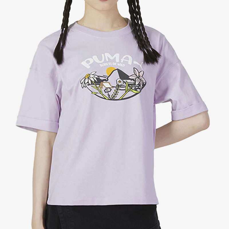 Puma/彪马正品当季新款女子休闲花卉印花短袖T恤536730-17