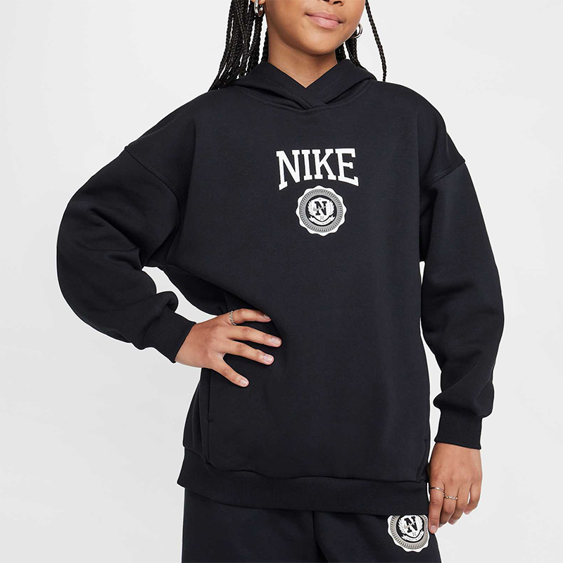 Nike/耐克正品CLUB FLEECE大童休闲连帽卫衣套头衫HJ3371-010