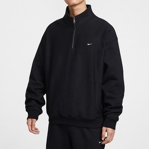 Nike/耐克正品Solo Swoosh男士运动半拉链加绒套头衫HV1095-010