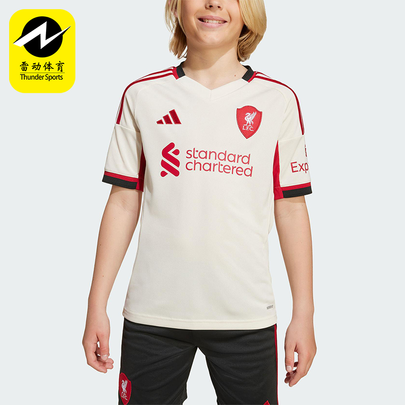 Adidas/阿迪达斯正品LIVERPOOL大童透气足球运动训练短袖JV6453