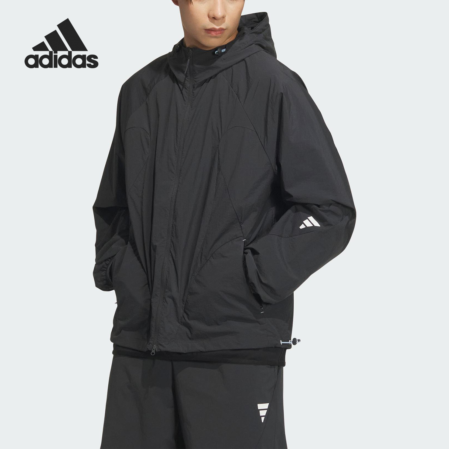 Adidas/阿迪达斯正品2025男士梭织经典宽松运动轻薄外套JZ8713