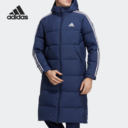Adidas/阿迪达斯正品冬季男女运动保暖中长款连帽羽绒服H20763