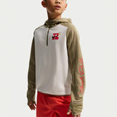 耐克正品 2026春季 款 Nike 大童日常连帽套头拼接卫衣IQ3936 133