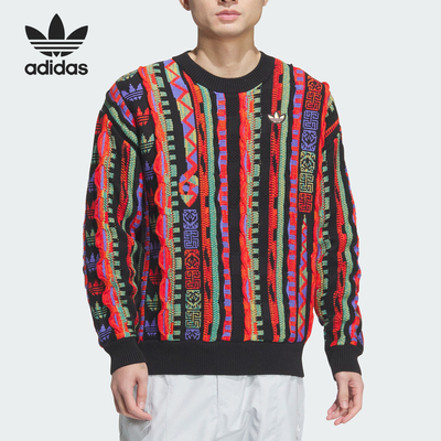 Adidas/阿迪达斯官方正品三叶草男女款针织运动套头毛衣JL8370