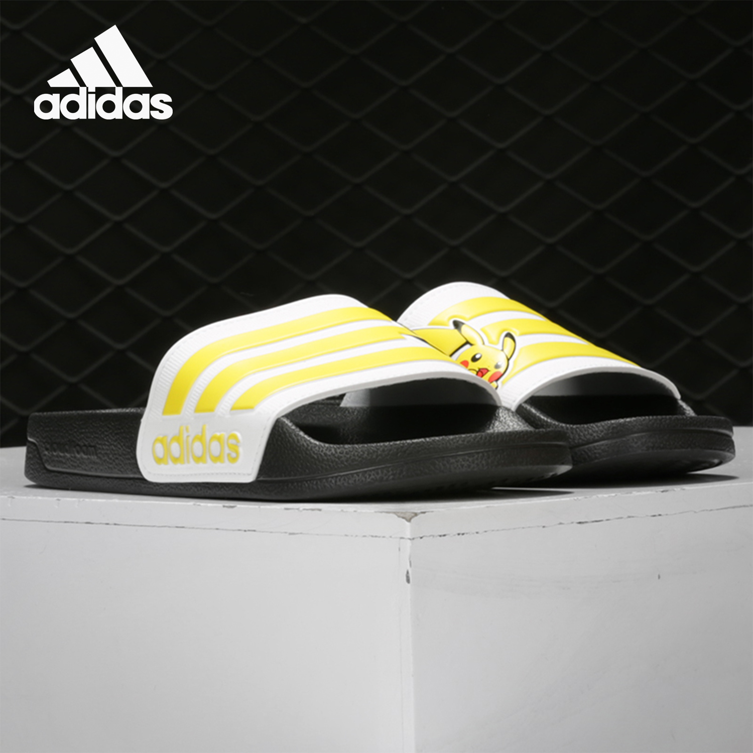 Adidas/阿迪达斯正品 NEO夏男女POKEMON 皮卡丘联名拖鞋 EG2210