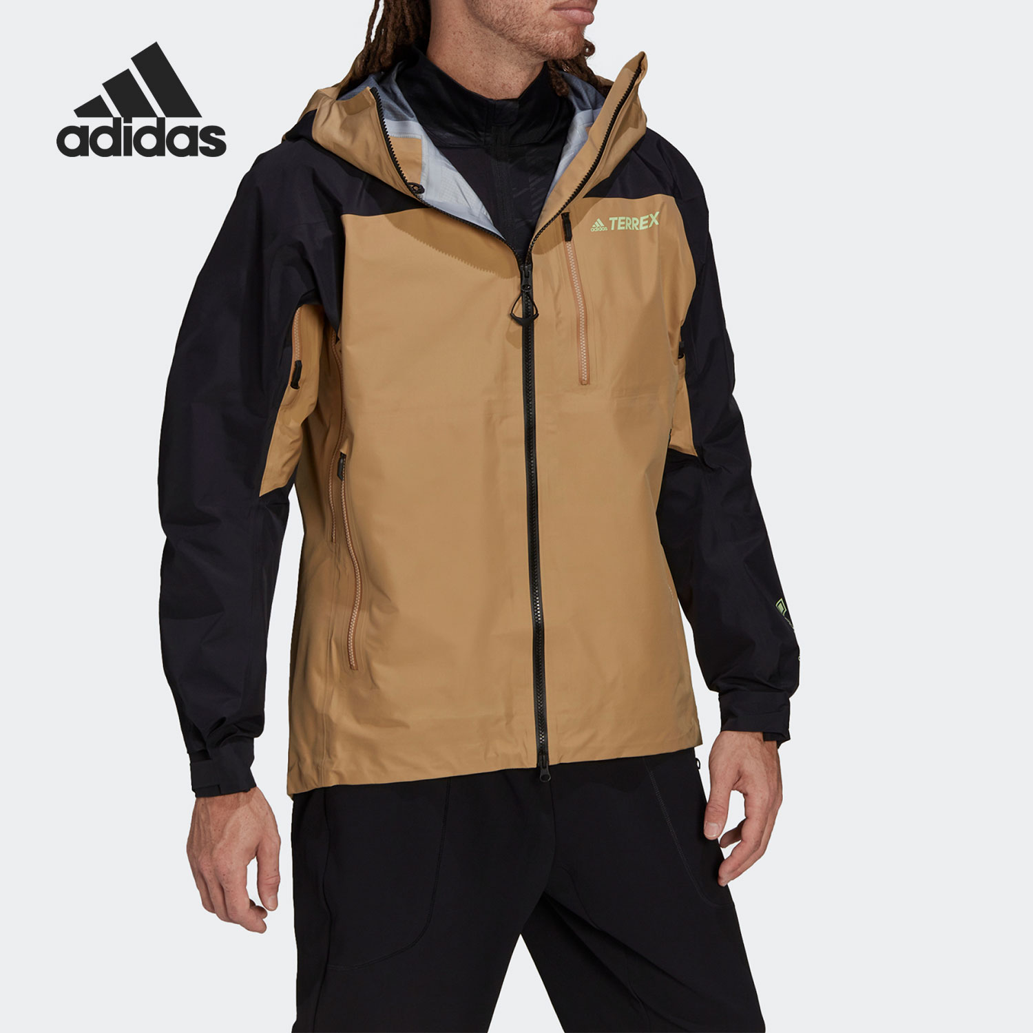 Adidas/阿迪达斯正品TERREX户外连帽男子运动茄克外套HA5517