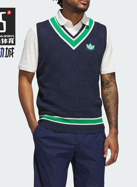 Adidas/阿迪达斯正品三叶草男士无袖高尔夫运动针织马甲JN9736