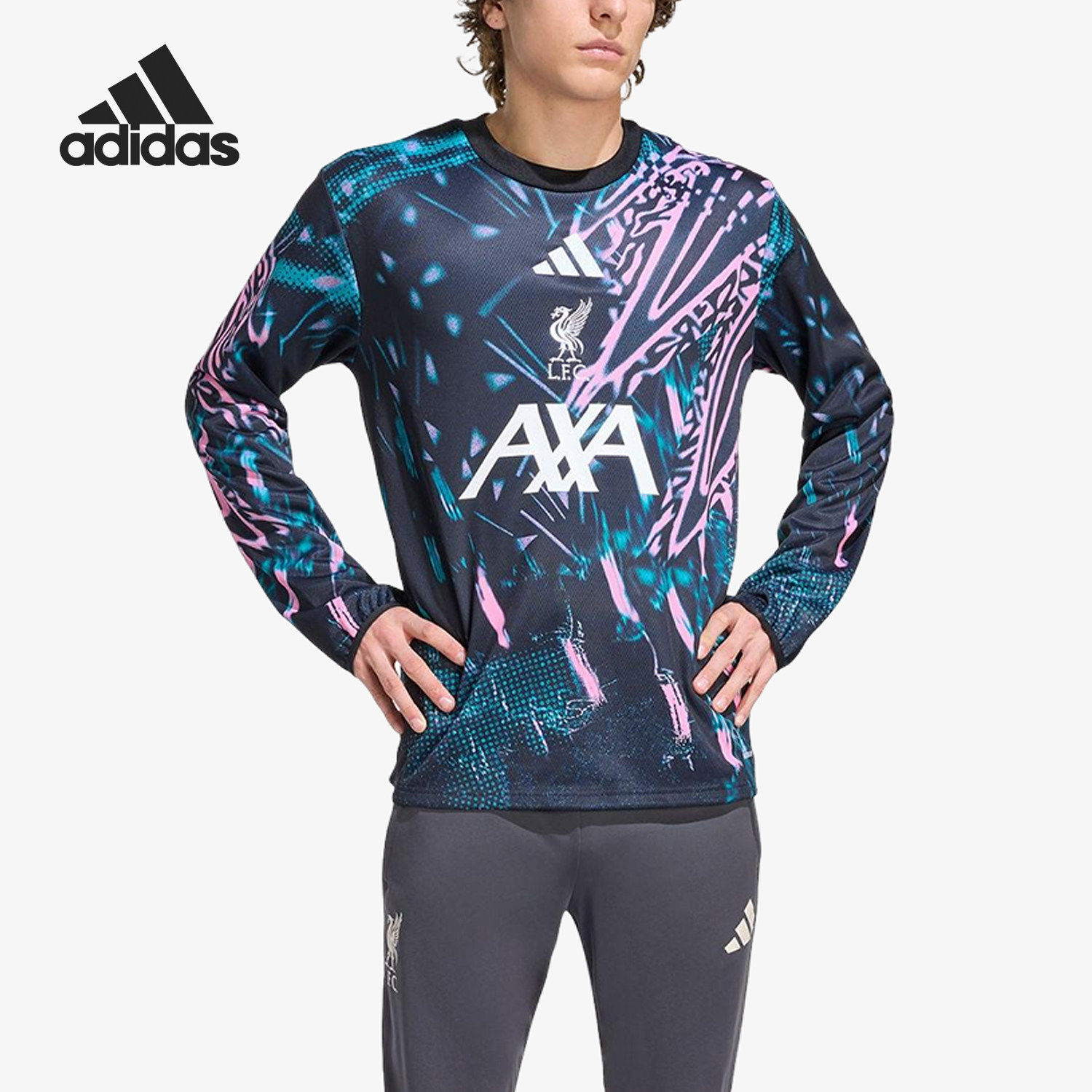 Adidas/阿迪达斯官方正品利物浦男士保暖足球训练长袖T恤KB1449