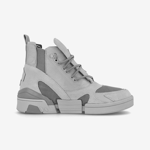 Converse匡威 简约夏季女子高帮皮质潮流板鞋休闲鞋灰色 568759C