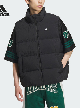 Adidas/阿迪达斯正品新款男士保暖立领鸭绒羽绒马甲JC6822