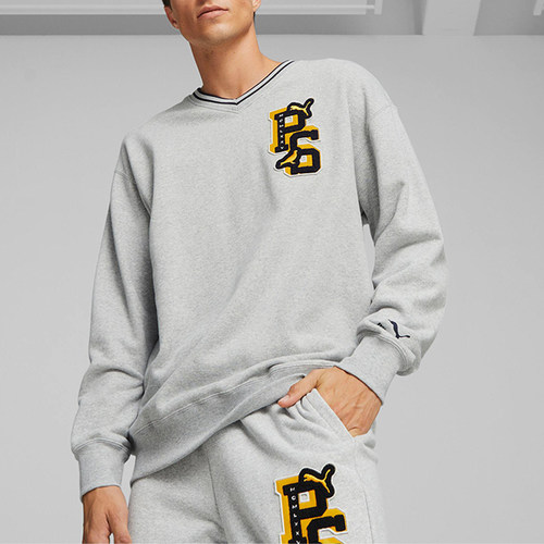 Puma/彪马正品2023冬季新款男士简约复古经典休闲卫衣622243