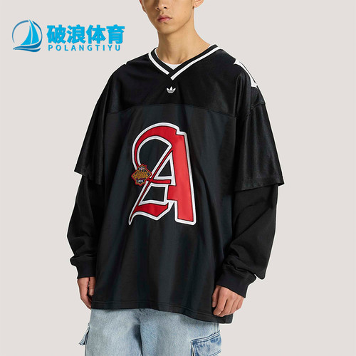 Adidas/阿迪达斯正品三叶草男士休闲运动经典长袖球衣T恤KS5328