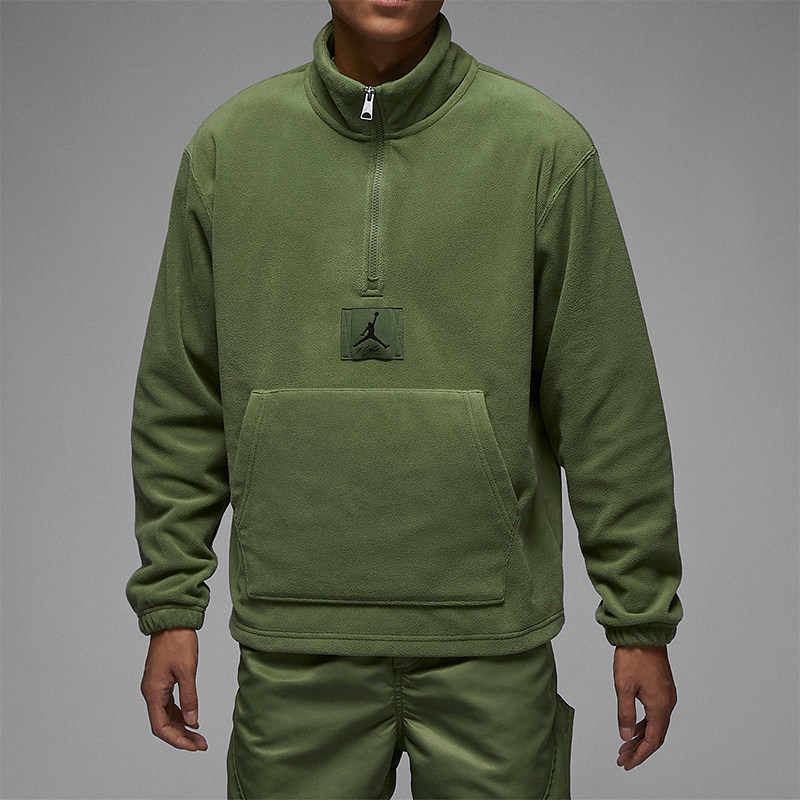 耐克男士摇粒绒保暖半拉链卫衣