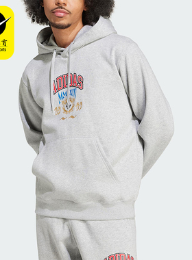 Adidas/阿迪达斯正品三叶草男士休闲针织宽松连帽日常卫衣IX6770