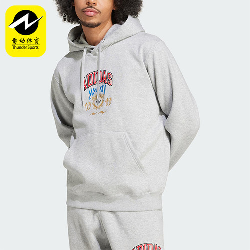 Adidas/阿迪达斯正品三叶草男士休闲针织宽松连帽日常卫衣IX6770