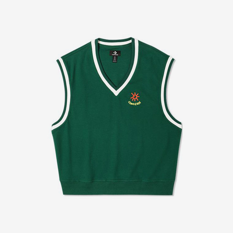 Converse/匡威正品新款男女时尚简约针织V领马甲背心10024883-A02