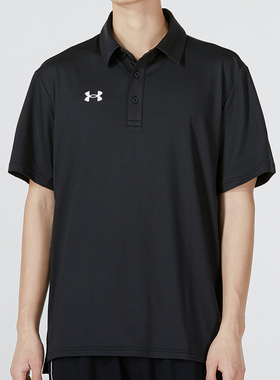 UA/安德玛正品2025新款男士翻领宽松透气短袖POLO衫22500524-001