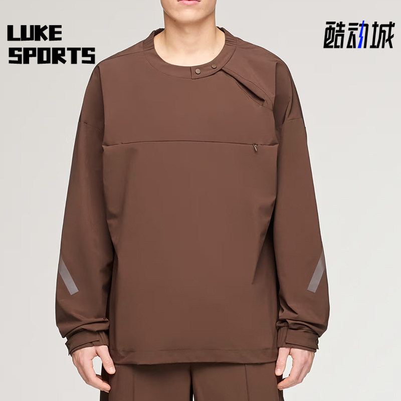 Adidas/阿迪达斯正品男棕色半拉链宽松日常经典休闲卫衣KD3494