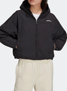 Adidas/阿迪达斯正品三叶草春季连帽休闲女子运动夹克外套H22844