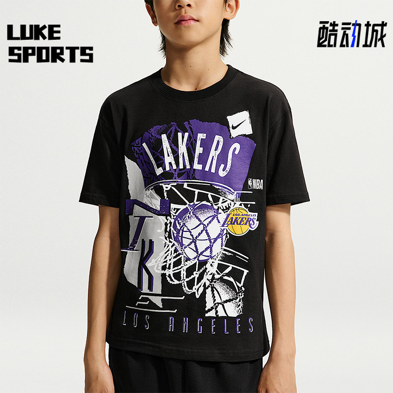 Nike/耐克正品Courtside  NBA 大童复古风经典短袖T恤IV0470-010